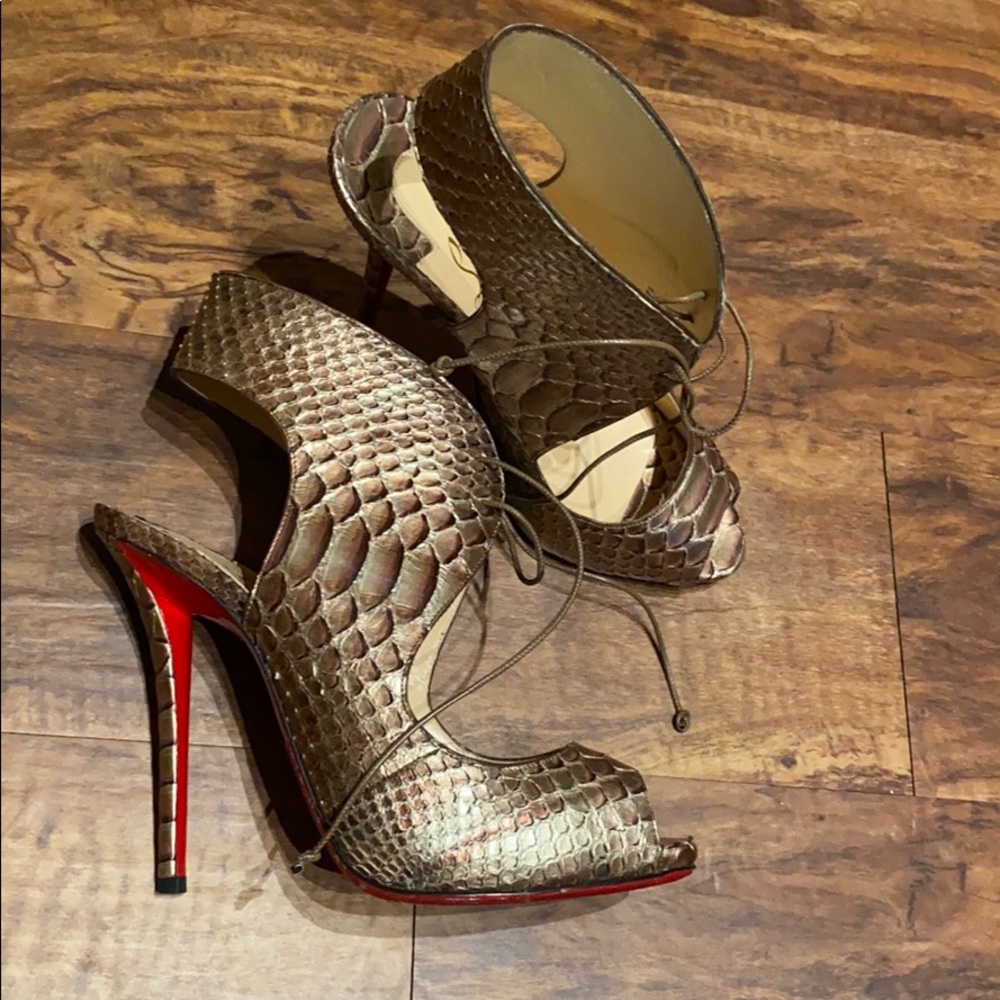Rare Christian Louboutin heels snake skin
